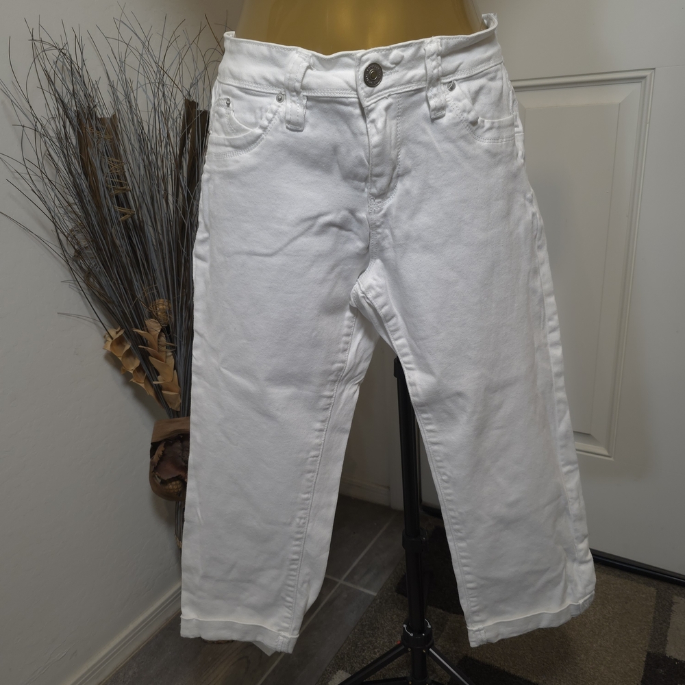 Royalty For Me white denim capri jeans Sz 6 Stretch Comfort